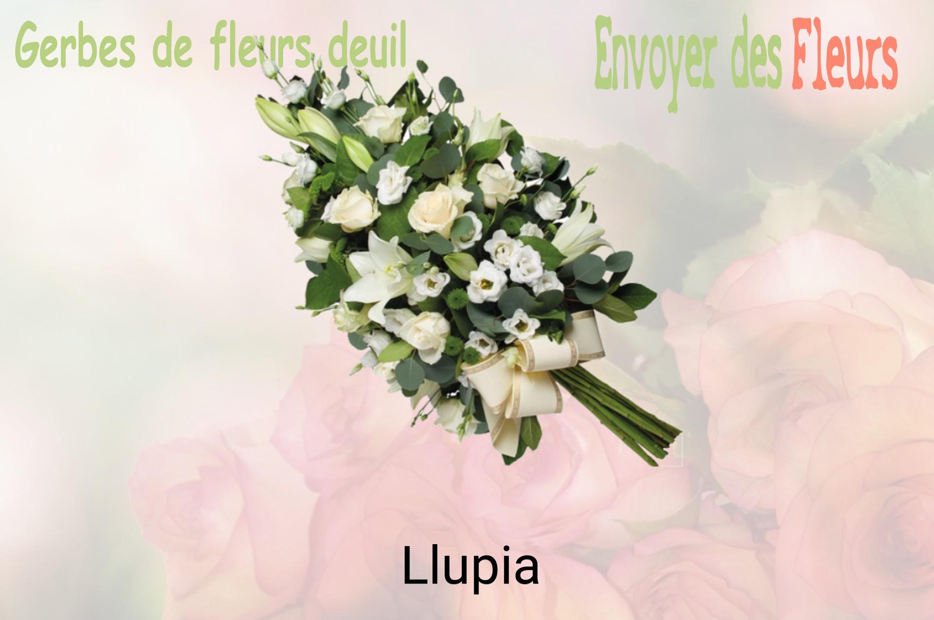 Gerbe de fleurs de deuil livrée à Llupia